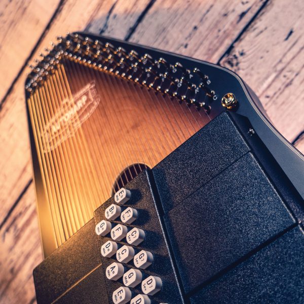 angled view of Oscar Schmidt Autoharp