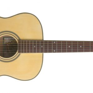 Oscar Schmidt cream-colored acoustic guitar