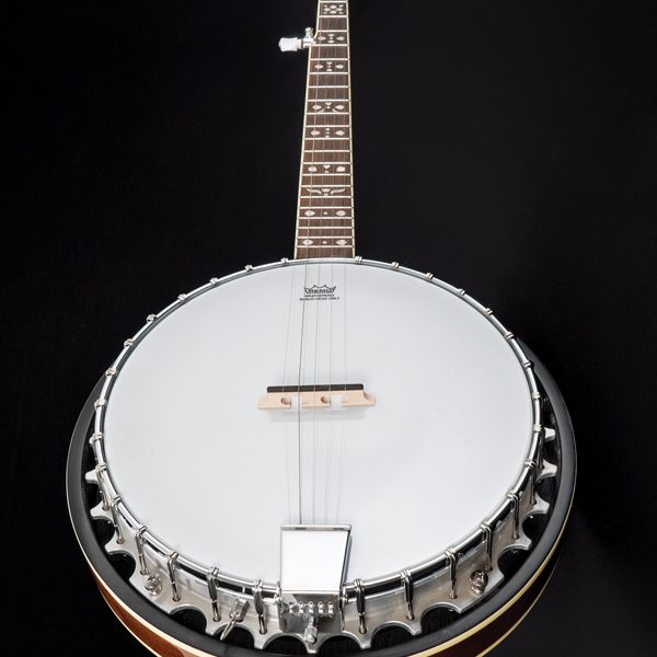 angled front view of Oscar Schmidt banjo