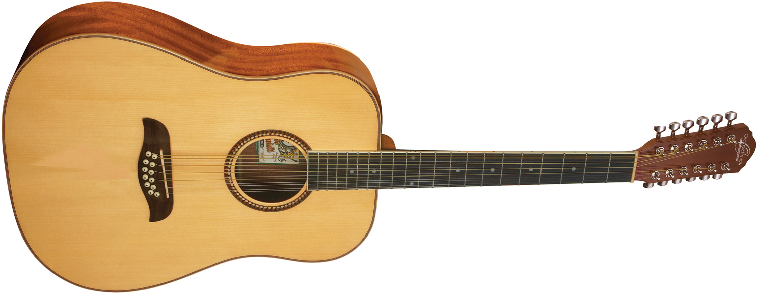 Oscar Schmidt light tan 12-string acoustic guitar