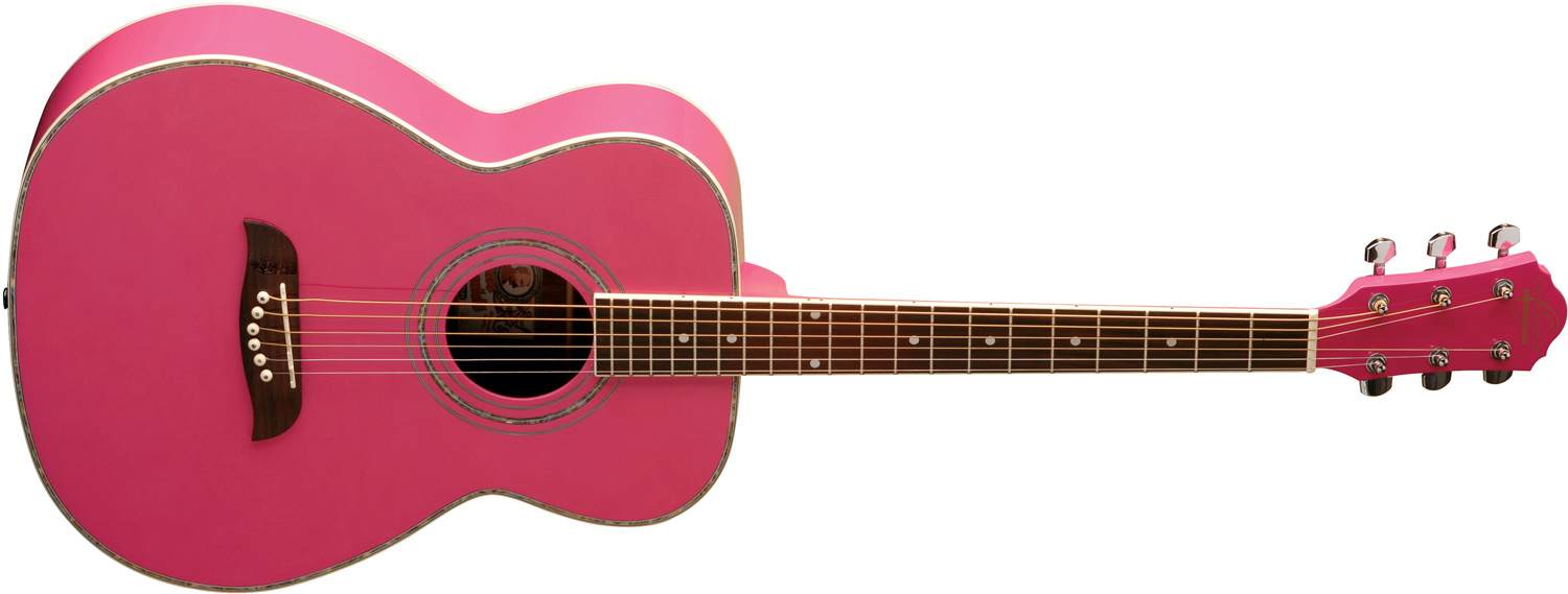 Oscar Schmidt pink acoustic guitar