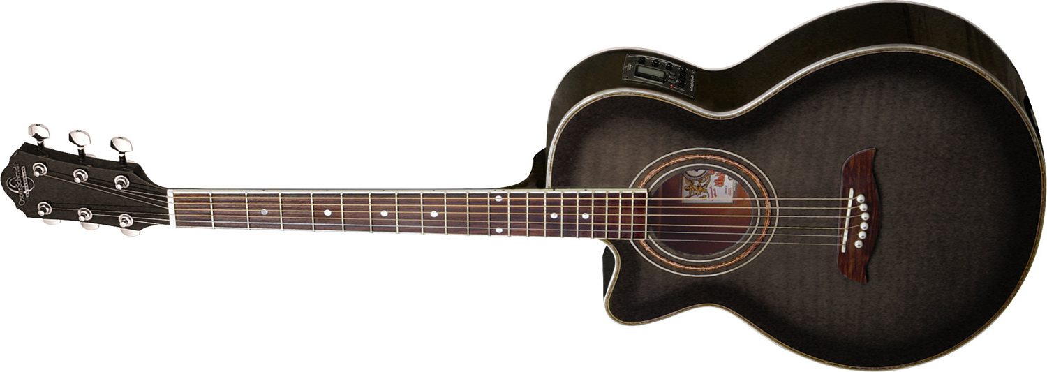 grey Oscar Schmidt acoustic guitar