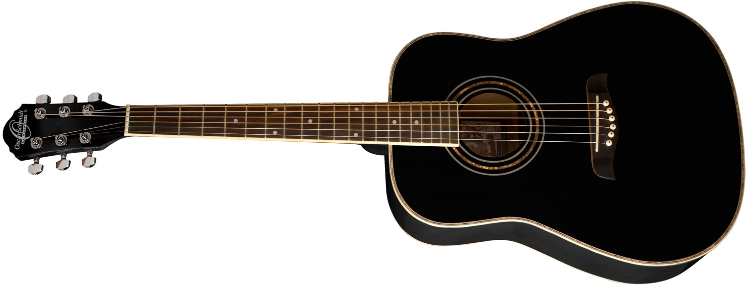 Oscar Schmidt black acoustic guitar