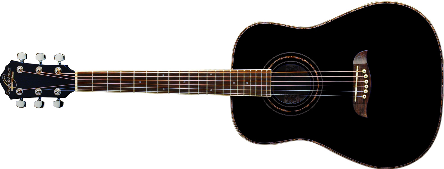 Oscar Schmidt black acoustic guitar