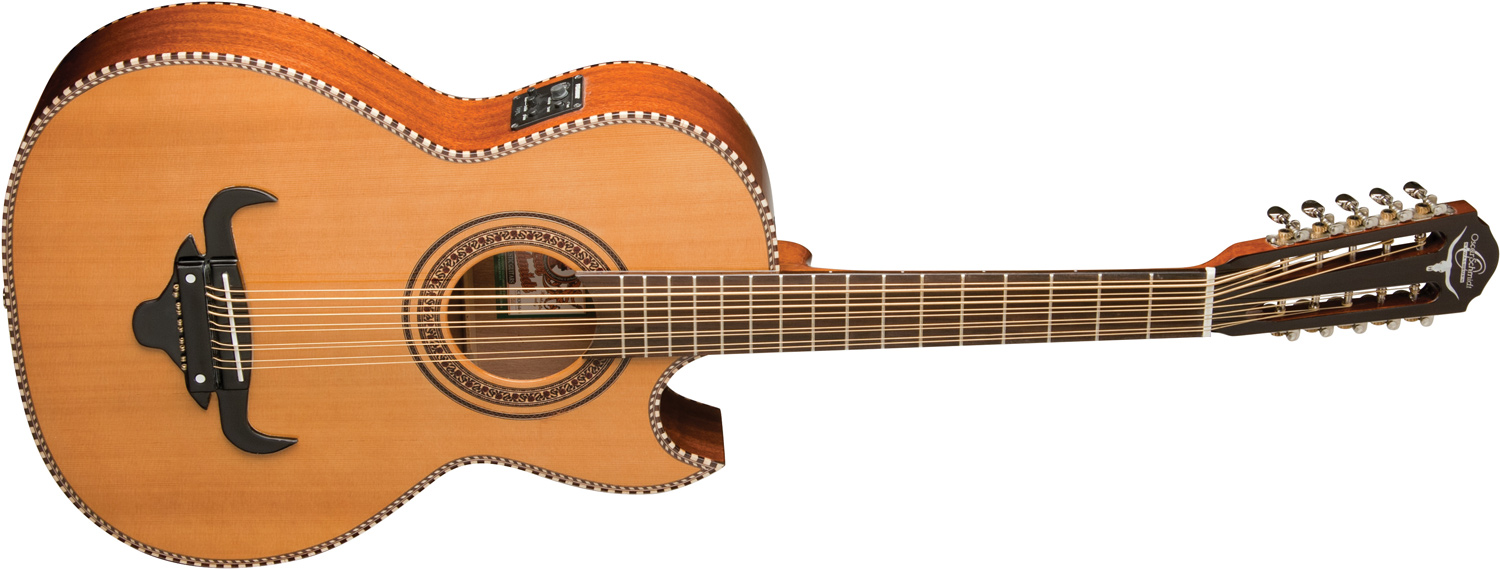 Oscar Schmidt light tan acoustic/electric 12-string guitar