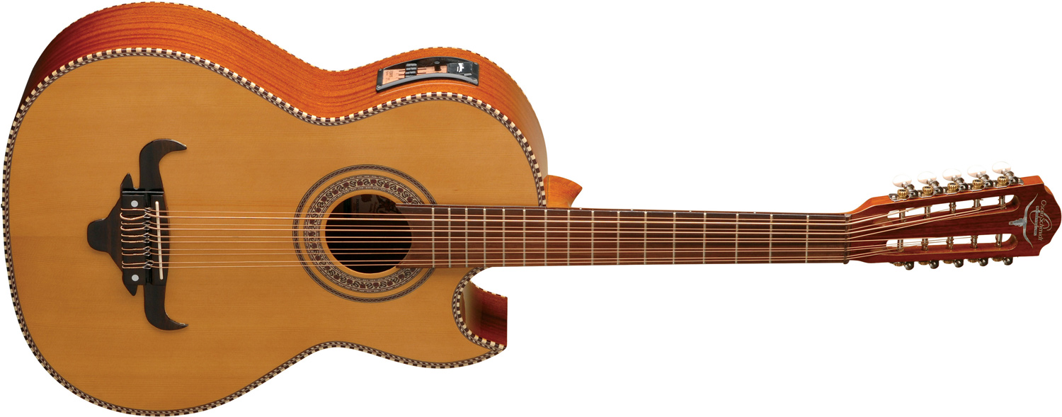 Oscar Schmidt light brown acoustic/electric 12-string guitar