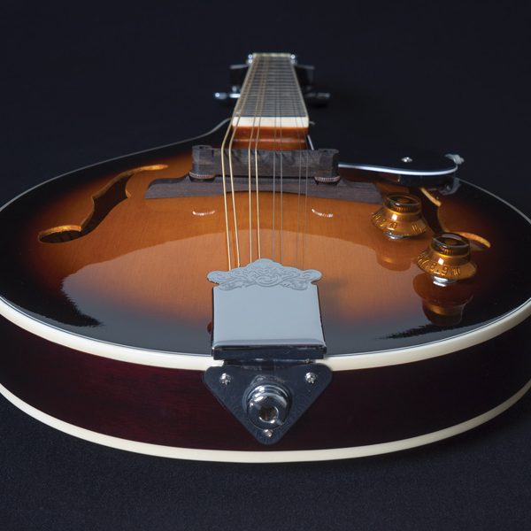 head-on view of Oscar Schmidt mandolin from bottom