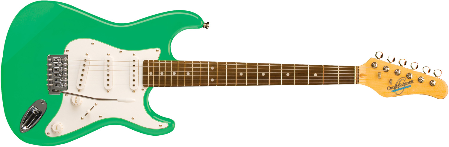 Oscar Schmidt green electric guitar