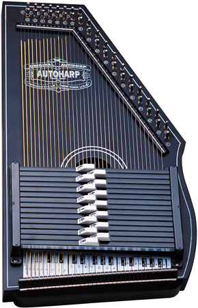 metallic blue Oscar Schmidt Autoharp