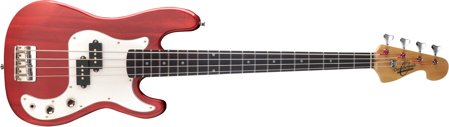 Oscar Schmidt red electric bass