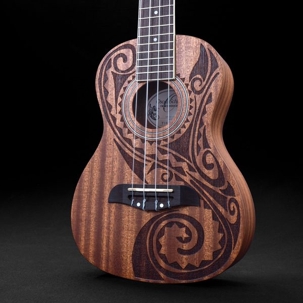 closeup of body of Oscar Schmidt ukulele