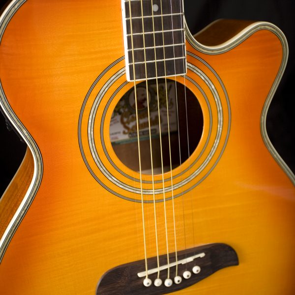 body of Oscar Schmidt acoustic guitar